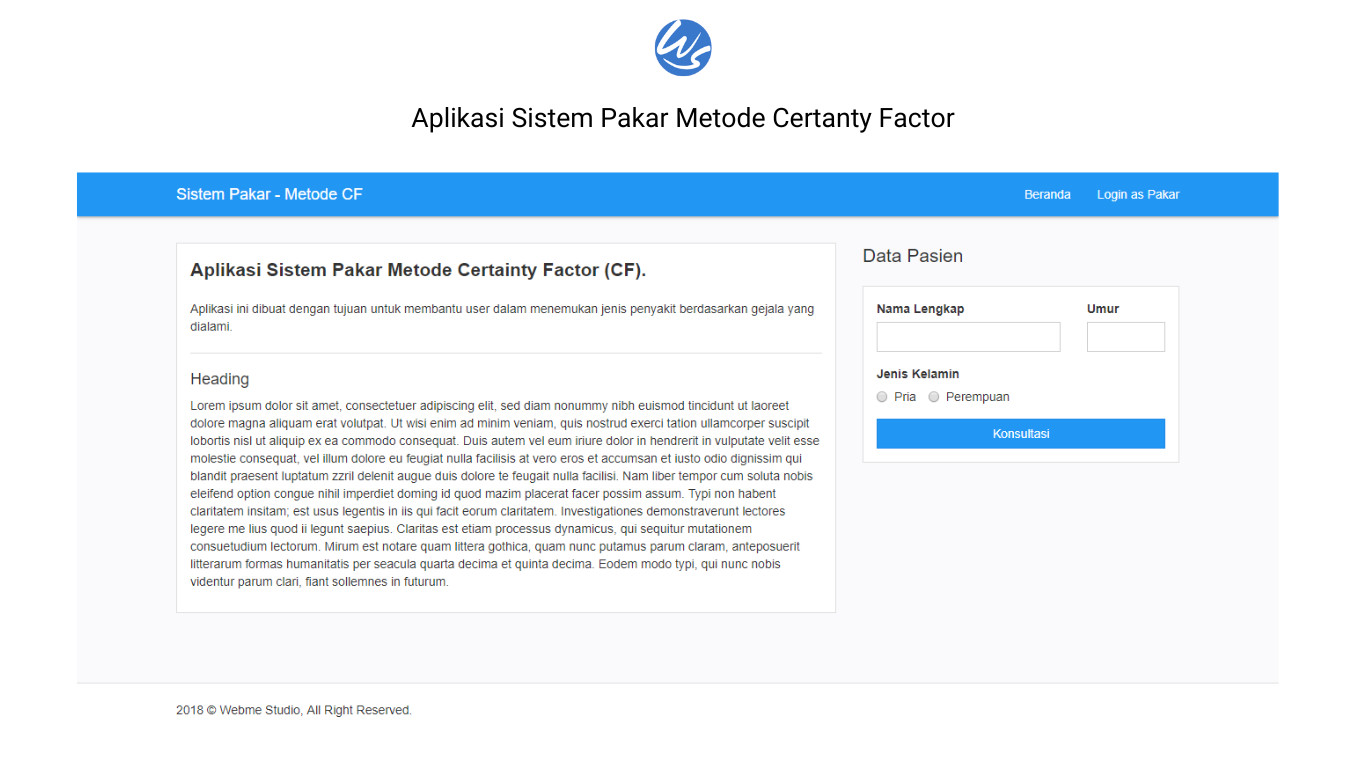 Sistem Pakar Metode Certainty Factor